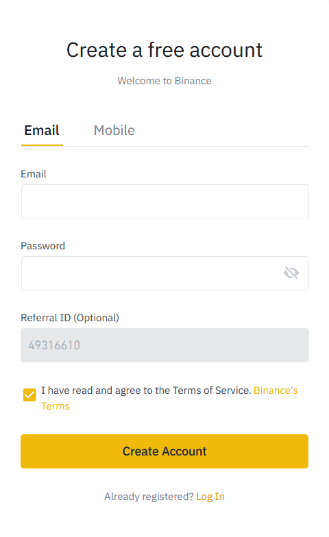 binance mailing address