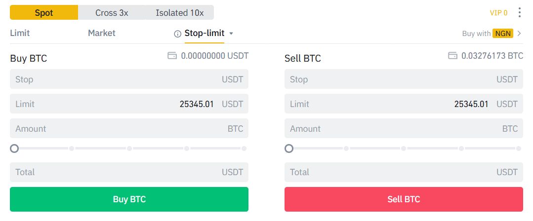 binance desktop stop limit text