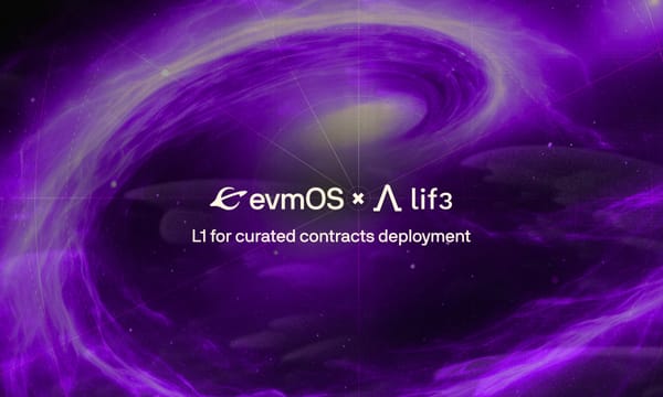 Lif3.com partners with evmOS to deploy "Lif3 Chain," first Layer-1 solution with curated DeFi contracts